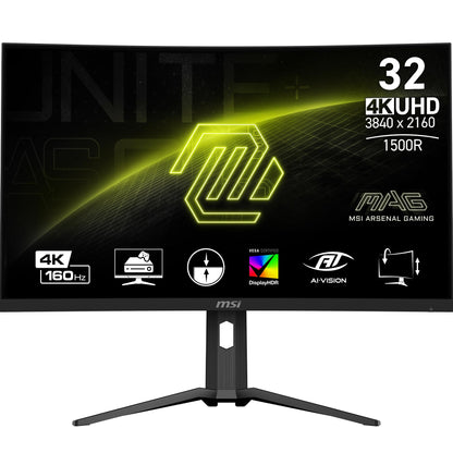 MSI MAG321CUP Monitor de Juegos 4K VA de 32 pulgadas 3840 x 2160 (UHD) 160Hz Sincronización Adaptativa 1ms HDMI Display-Port VESA Inclinable y Montable