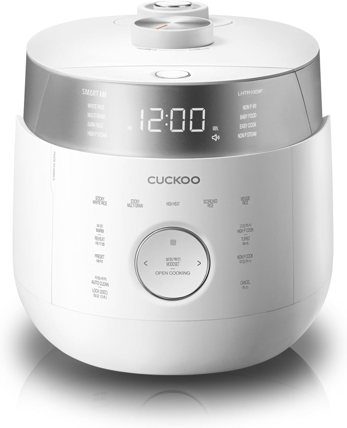CUCKOO CRP-LHTR0609F | arrocera de 6 Tazas (sin cocer) Cocinador a Inducción de Doble Presión | 16 Opciones de Menú: Vapor Alto/Baja Presión y Más Olla Interna de Acero Inoxidable Fabricado en Corea | Blanco - (Renovado)